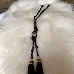 Black tasseled necklace